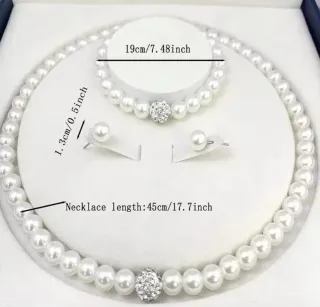 Conjunto Joyería Perlas y Circonitas