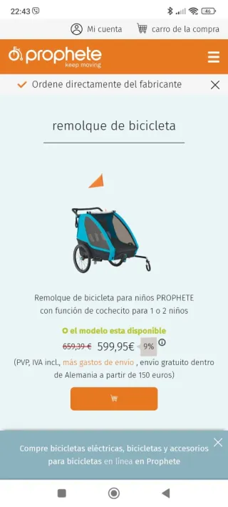 Carro remolque para bicicletas