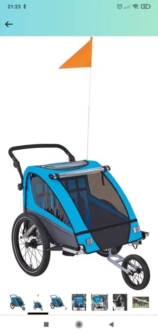 Carro remolque para bicicletas
