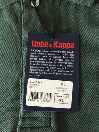 Polo Kappa Manga Larga Verde Bosque Algodón