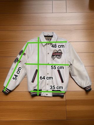 Chaqueta Avirex Bomber Cuero Blanca Talla