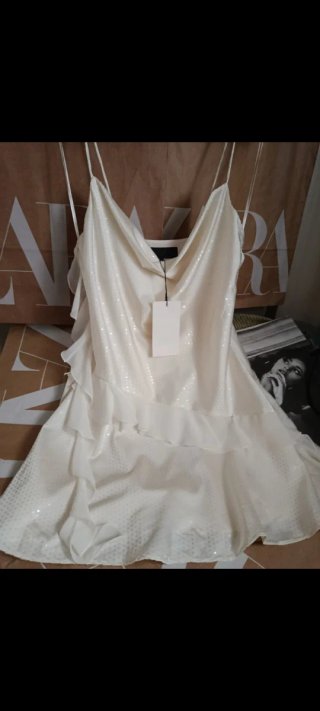 Vestido corto Zara blanco talla M