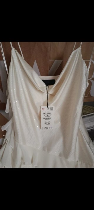 Vestido corto Zara blanco talla M