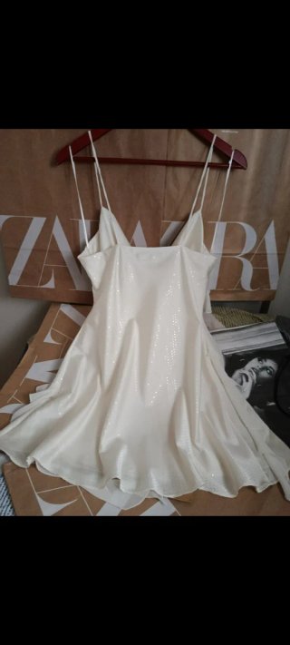 Vestido corto Zara blanco talla M