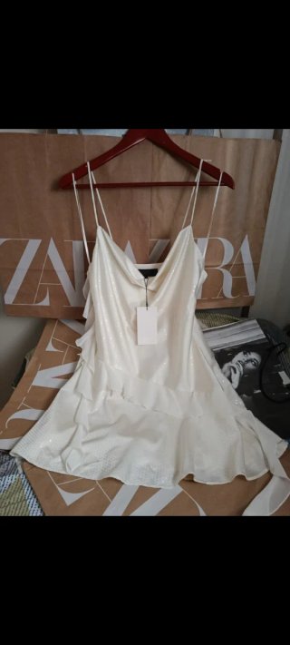 Vestido corto Zara blanco talla M