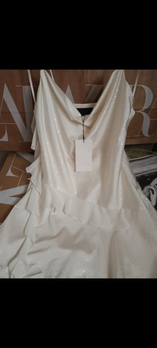 Vestido corto Zara blanco talla M