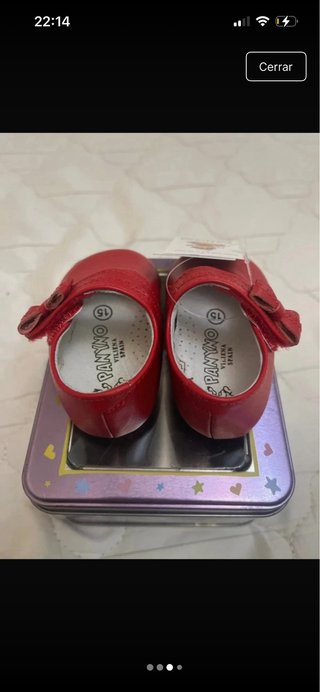 Zapatitos Panyno Mercedes Rojo Bebé con lazo.