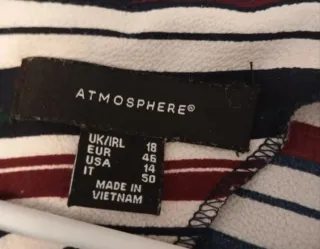 Blusa Primark Rayas Azul Marino y granate