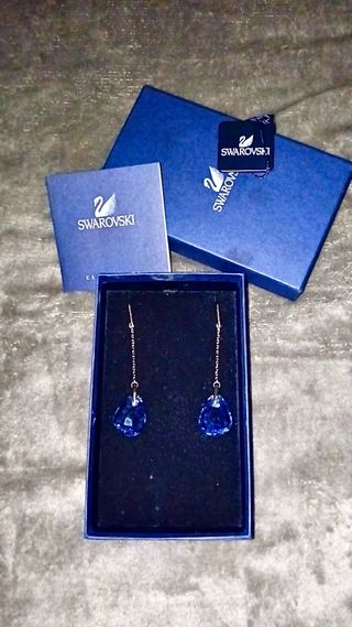 Pendientes Swarovski Lágrima Azul Zafiro