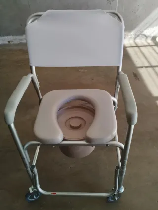 Silla WC con ruedas y respaldo