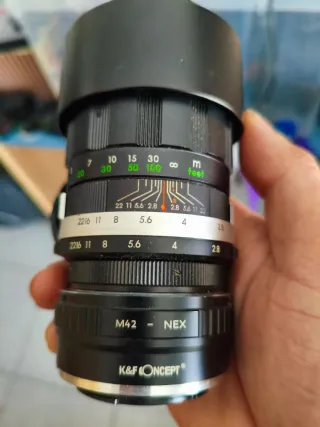 Objetivos de cámaras Sony, pentax m42 y canon