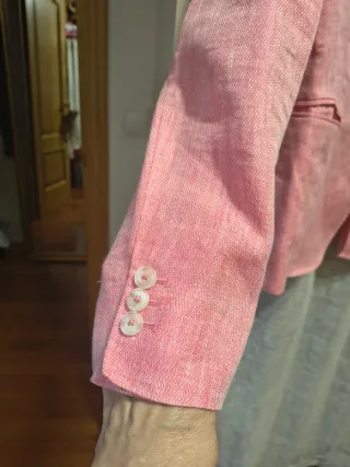 Chaqueta rosa de lino