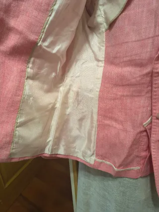 Chaqueta rosa de lino