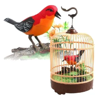 Pajarito en Jaula con canto y Movimiento