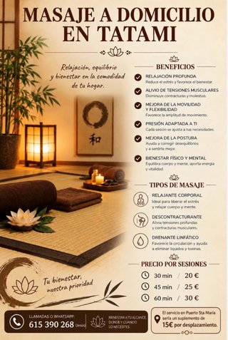 MASAJISTA A DOMICILIO EN TATAMI