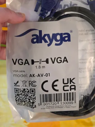 Cavo VGA Akyga 1.8m Maschio-Maschio Nuovo