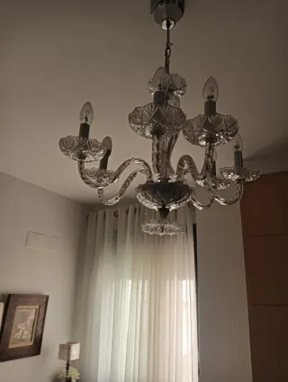 Lámpara de techo lágrimas cristal