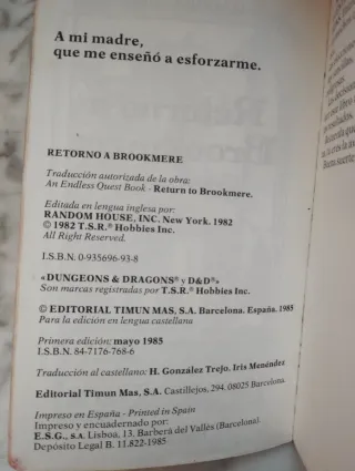 Retorno a Brookmere - D&D Aventura Sin Fin (1ª Ed)