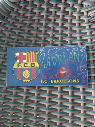Placa de madera F.C. Barcelona personalizada