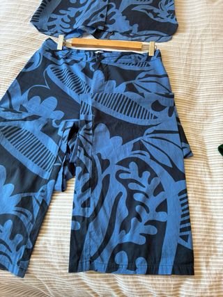 Conjunto Zara Estampado Azul Lino