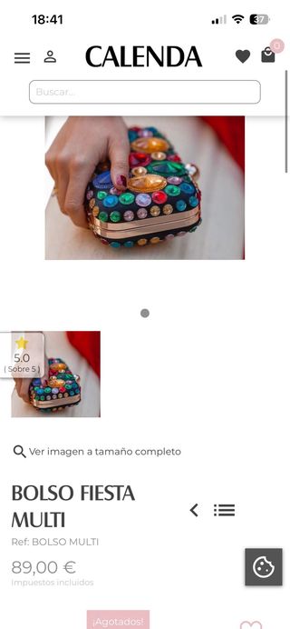 Bolso de fiesta pedrería multicolor