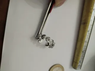 Anello aperto misura 17 con foglioline