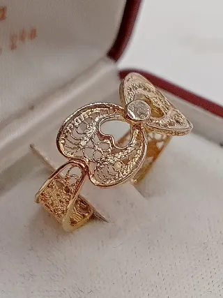 Parure vintage filigrana argento 925 bagno oro 18k