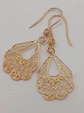 Parure vintage filigrana argento 925 bagno oro 18k
