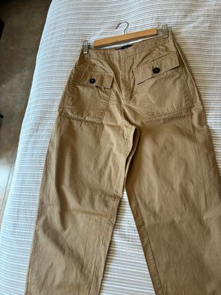 Pantalón Zara Beige Bolsillos