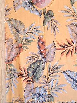 VESTIDO Floral fondo amarillo, marca PRIMA TEXTIL