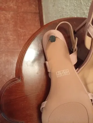 Zapatos de tacón beige y rosa talla especial