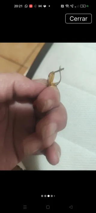 Pendientes de oro con camafeo y coral