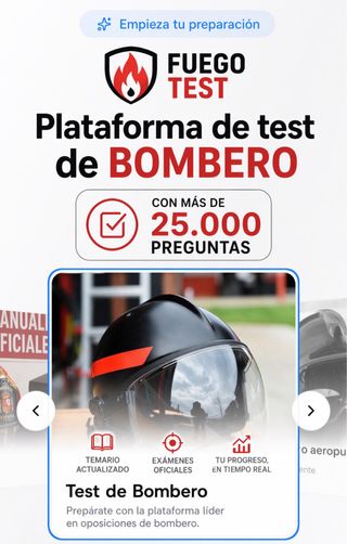 Plataforma de test de oposiciones a bombero