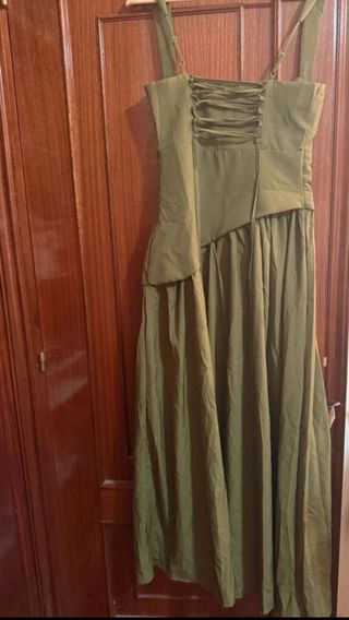 Vestido largo verde halter