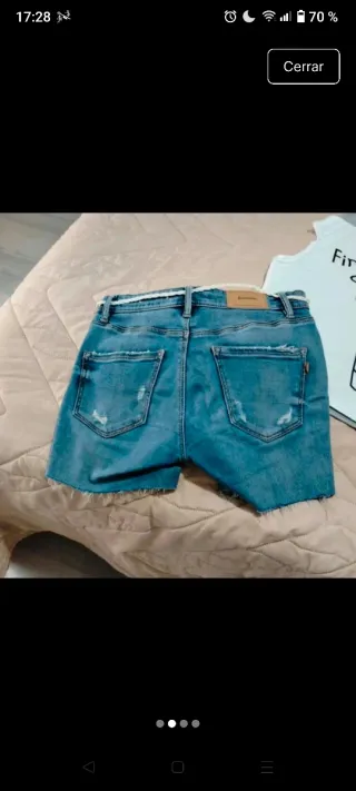 Shorts vaqueros con cinturón trenzado