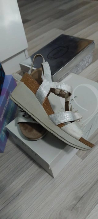 Sandalias de cuña mujer negras y marrones talla 36