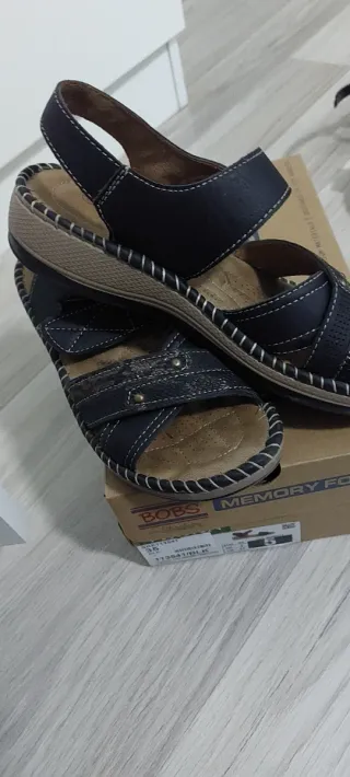 Sandalias de cuña mujer negras y marrones talla 36