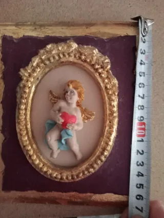 Conjunto 3 Cuadros Cherubines Pintados a Mano