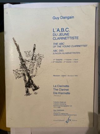Libro de música L'A.B.C. du Jeune Clarinetiste