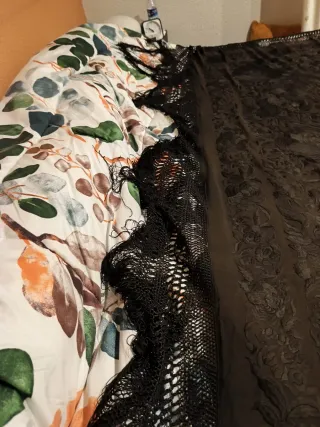 Mantón de Manila negro con flecos