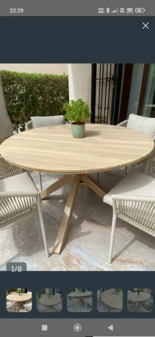 Mesa de jardín Fuglsand redonda madera
