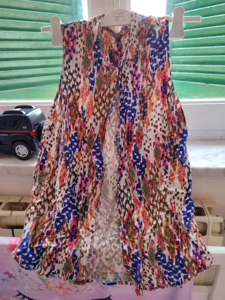 Camicia smanicata fantasia multicolor
