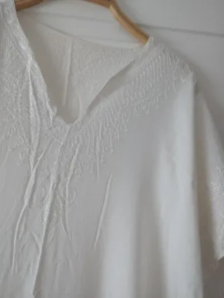 Túnica marroquí blanca talla única