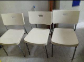 Sillas Ikea Plástico Beige/Blanco (3 uds)