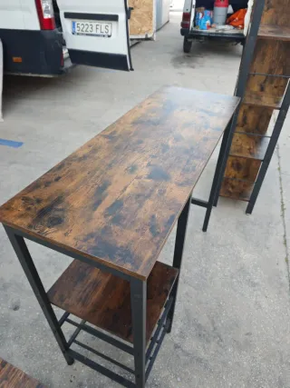 Conjunto de estantes de Madera y Acero