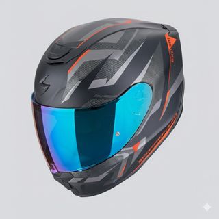Casco Scorpion Exo 391 Axxos Rojo + Visera Azul