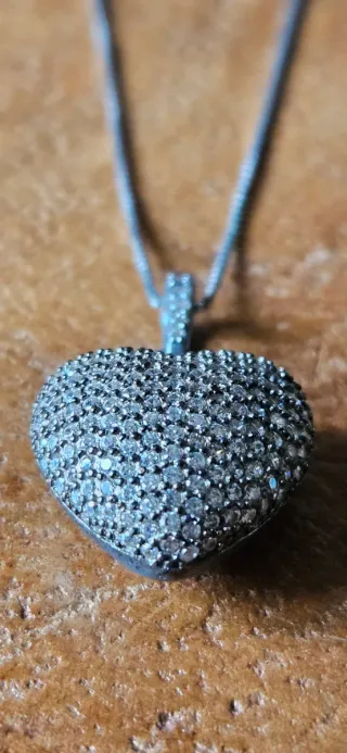 Collana Cuore Argento 925 e zirconi