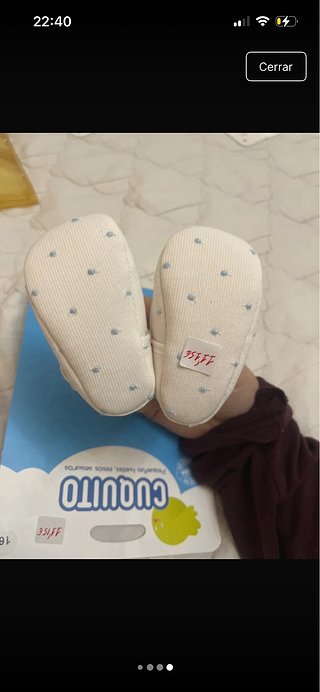 Zapatos bebé Cuquito Piqué Blanco Topito Azul