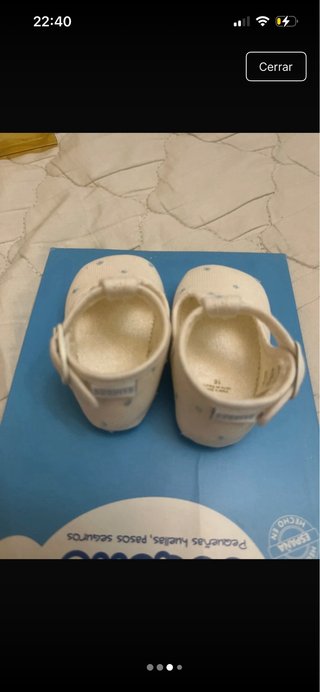 Zapatos bebé Cuquito Piqué Blanco Topito Azul