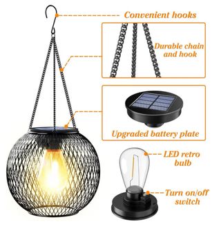 Farolillos de metal y cristal (2 unidades)